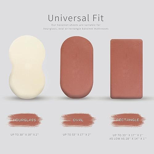 Miniatura 3 de Sábanas de moisés de muselina para bebé niño y niña, sábanas de moisés de algodón, neutrales, ultrasuaves y transpirables, sábanas ajustables para