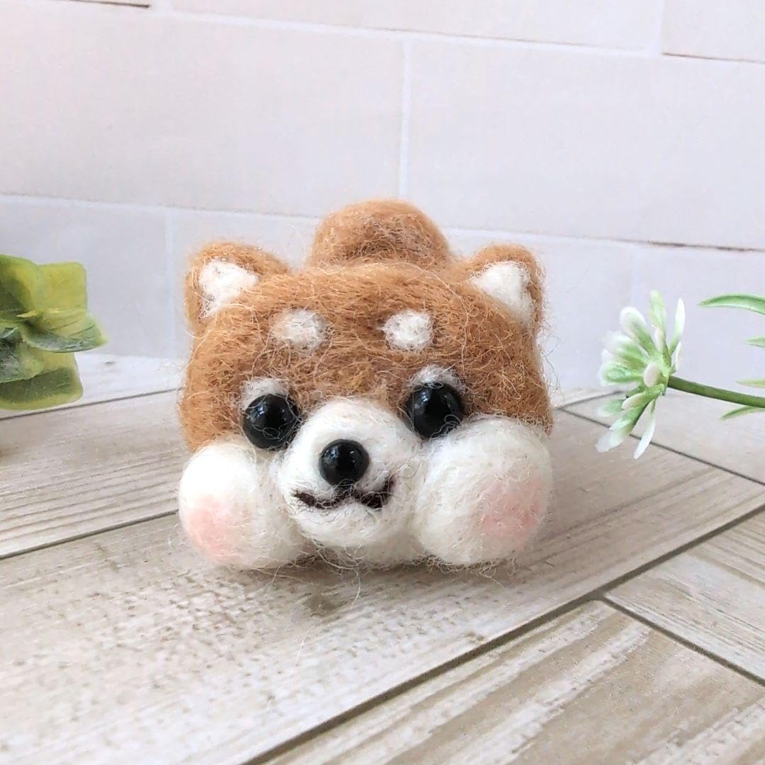 Amazon.co.jp: 羊毛フェルト 柴犬 赤茶 くっつきマグネット : ホビー