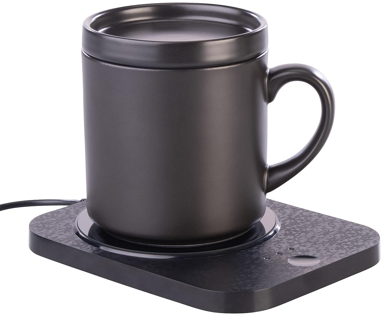 PEARL scalda tazze elettrico: scaldacaffe USB 2in1 con stazione di ricarica compatibile Qi, con 15 watt, fino a 55 °C (scalda tazza USB tazza, 6s)