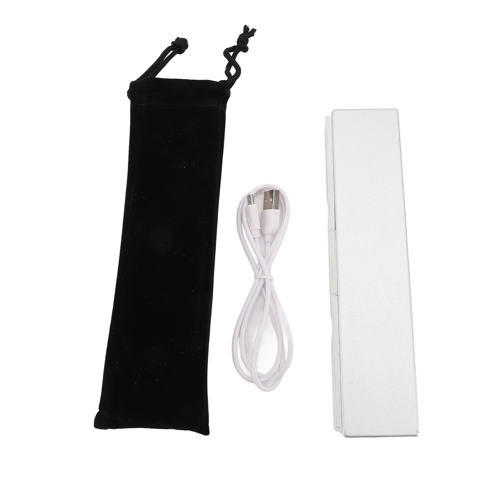 Ausla Tastiera Pieghevole Portatile, in Lega di Alluminio e ABS, Wireless Bluetooth, Ideale per Smartphone, Tablet e laptop. (Bianco argento)
