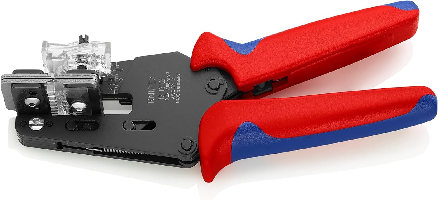 KNIPEX Precyzyjne szczypce do ściągania izolacji z ostrzami kształtowymi z osłonkami wielokomponentowymi 195 mm, 12 12 02