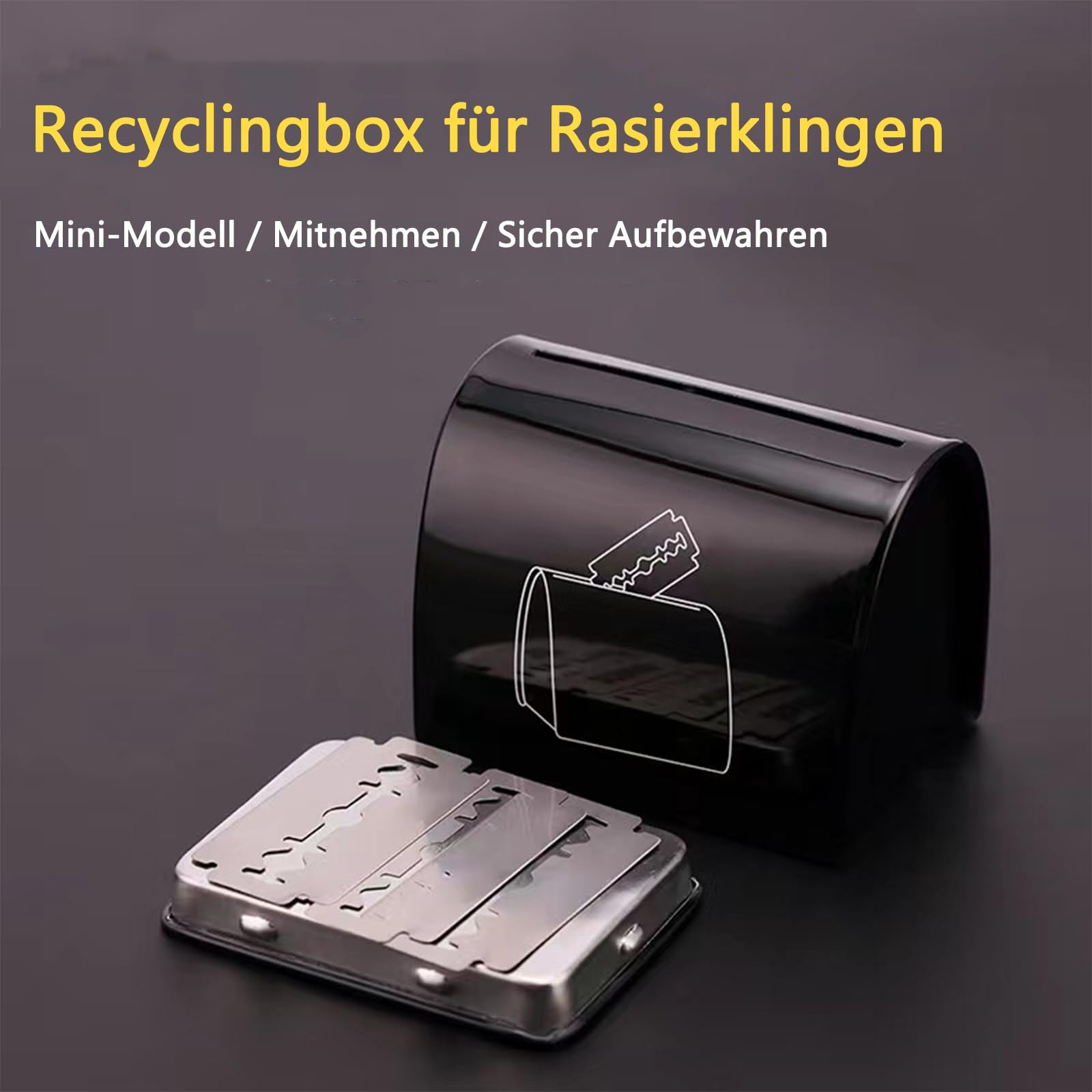 Rasierklingen Box, Entsorgungsbox für Rasierklingen, Aufbewahrungsbehälter für Rasierhobel, Entsorgungsbox für benutzte Rasierklingen, Perfekte Aufbewahrung für Rasierhobel und Rasiermesserklingen Drogerie & Körperpflege