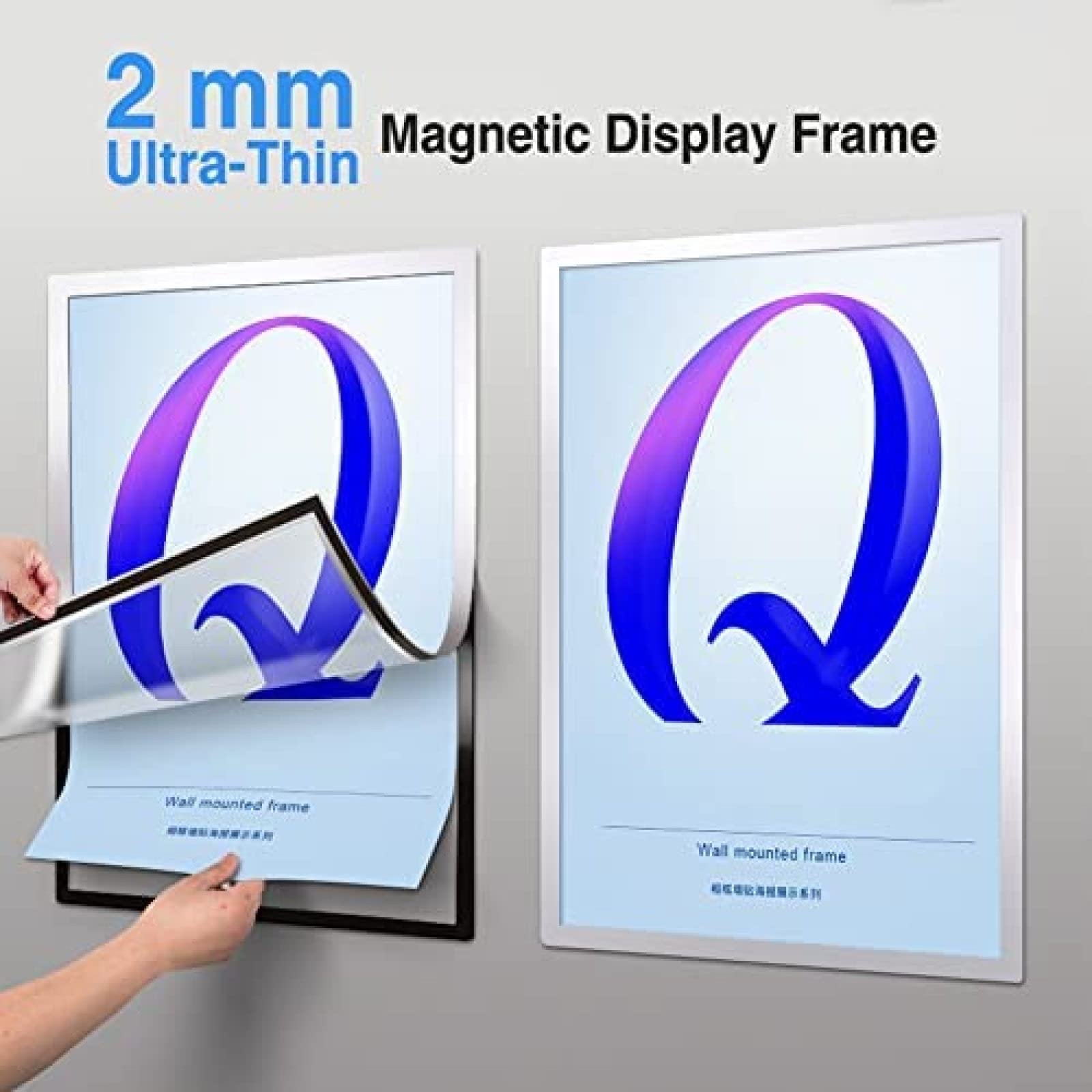 DIE Magnetic Sign Holder Self-Adhesive Plastic Display Frame Window Sign For Menu, Poster, Notice, Picture, For Wall, Door, Business & Store Sign Holders,5pack,60x80cm/23 x31,Constructive23