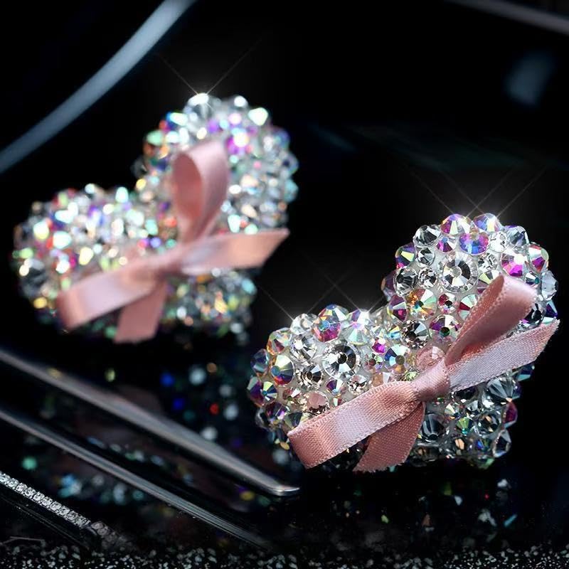Image of 4 pcs Pink Heart Car Air Vent Clips Coquette Cute Girly Car Decor Accessories Interior Aesthetic Decorations Charm Stuff for Women Girl