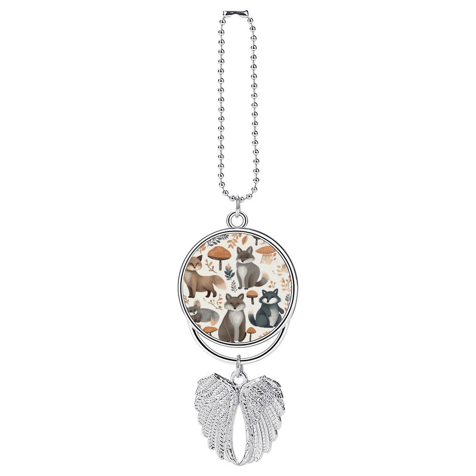 Woodland Raccoon Animals Car Pendant Personalized Car Hanging Ornament Auto Rear View Mirror Hanging Decoration Accessories Metal Cars Interior Ornament for Most Cars Truck SUV
