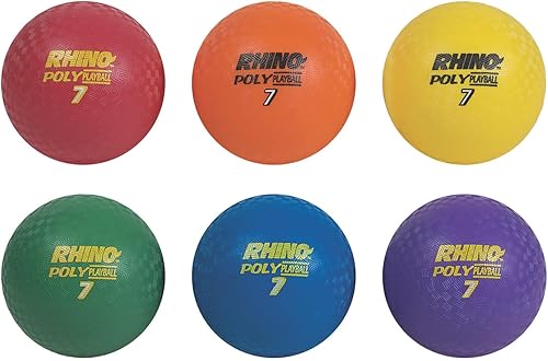 Miniatura 8 de Champion Sports Rhino Poly - Juego de pelotas de juegos (Multi, 7 pulgadas de diámetro)