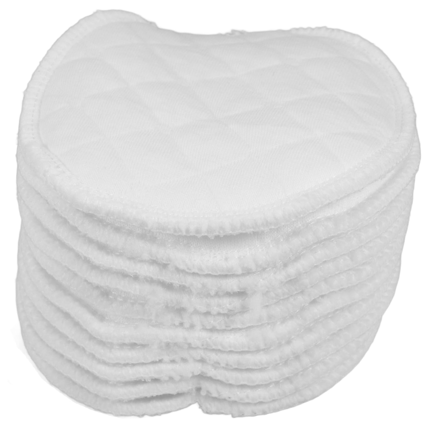 IWOWHERO Nipple Pasties Reusable 10pcs Breast Pads Cotton Nursing Supplies Absorbent Washable for Breastfeeding White