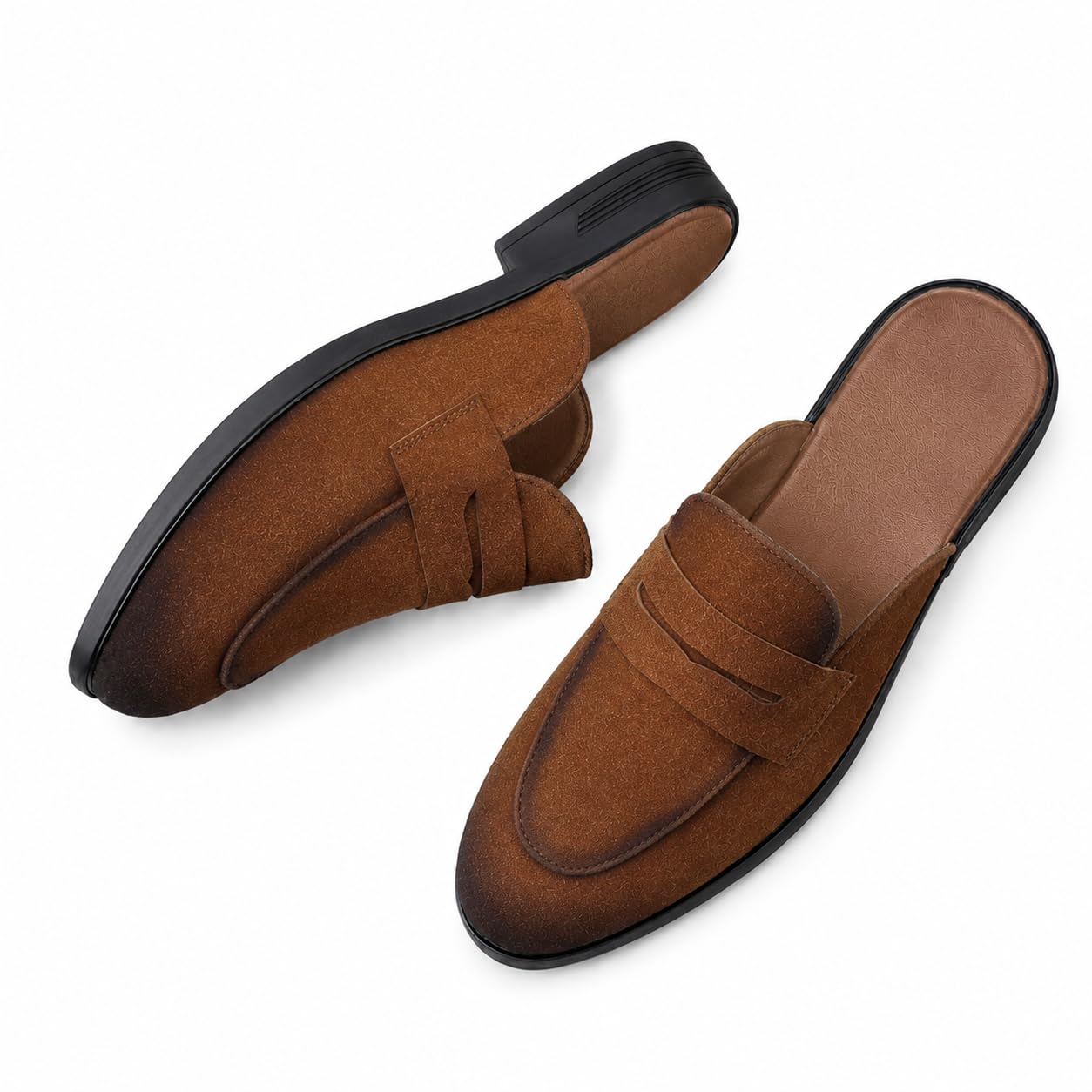 bxxy Men's Suede Penny Slip-On Loafers & Mule Shoes with Durable TPR Sole for Office and Outdoor Wear-picture-50
