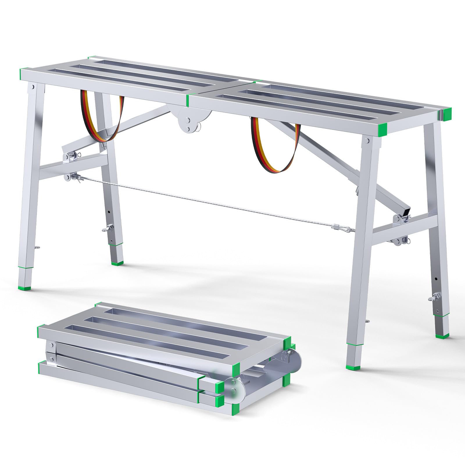 Aluminiowa platforma robocza z regulacją wysokości, składana platforma robocza do domu i warsztatu, garażu i na plac budowy, do 180 kg (120 cm)