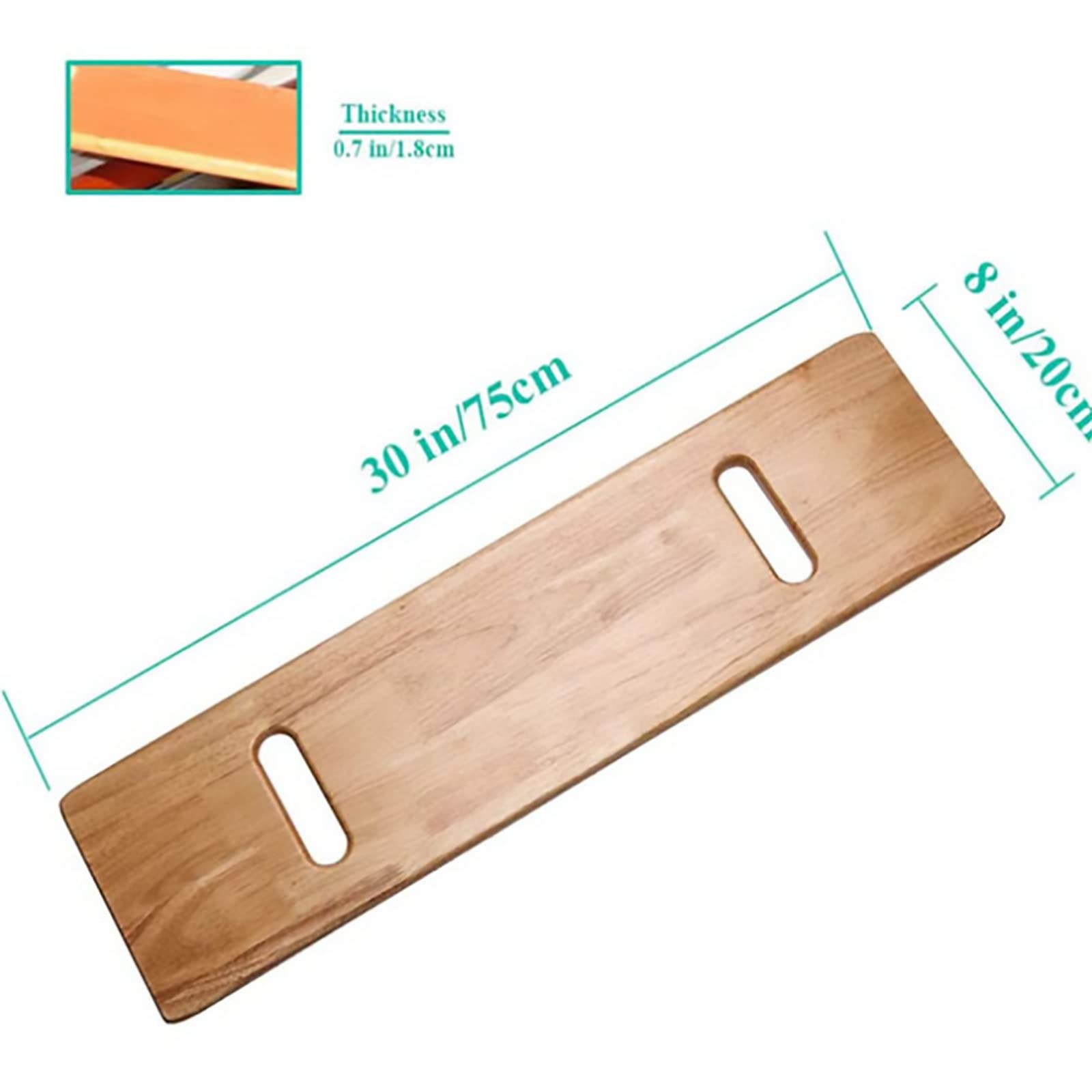 Tabla de Transferencia Corta, Tabla de Cambio de Madera para Personas Mayores con Orificios de Agarre, Tabla Auxiliar para Silla de Ruedas para Pacientes paralizados
