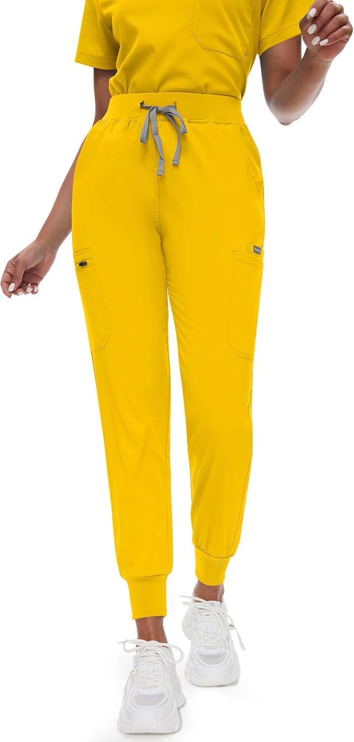 niaahinn Scrubs for Women Set - Stretch V-Neck Scrub Top & Jogger Pant Uniform with 8 Pockets - Image 4