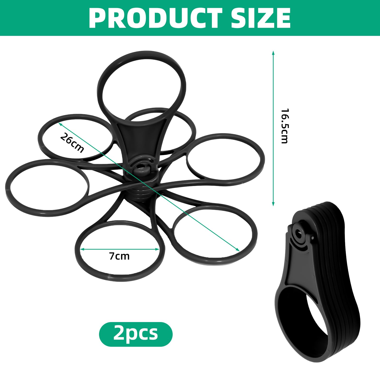 2 pièces de porte-gobelets avec poignée - Porte-gobelets pour 6 verres, porte-gobelets pour festival, pliable, réutilisable pour festivals, événements sportifs et concerts (Noir)