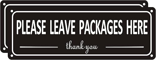 Miniatura 9 de Letrero de metal con texto en inglés Please Leave Packages Here (2 unidades) (idioma español no garantizado), instrucciones (idioma español no