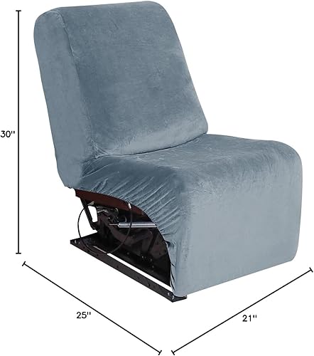 Miniatura 5 de LiveGo Funda de sofá esquinero individual de terciopelo, elástica para sofá, protector de sofá reclinable de 1 asiento, funda de sofá reversible