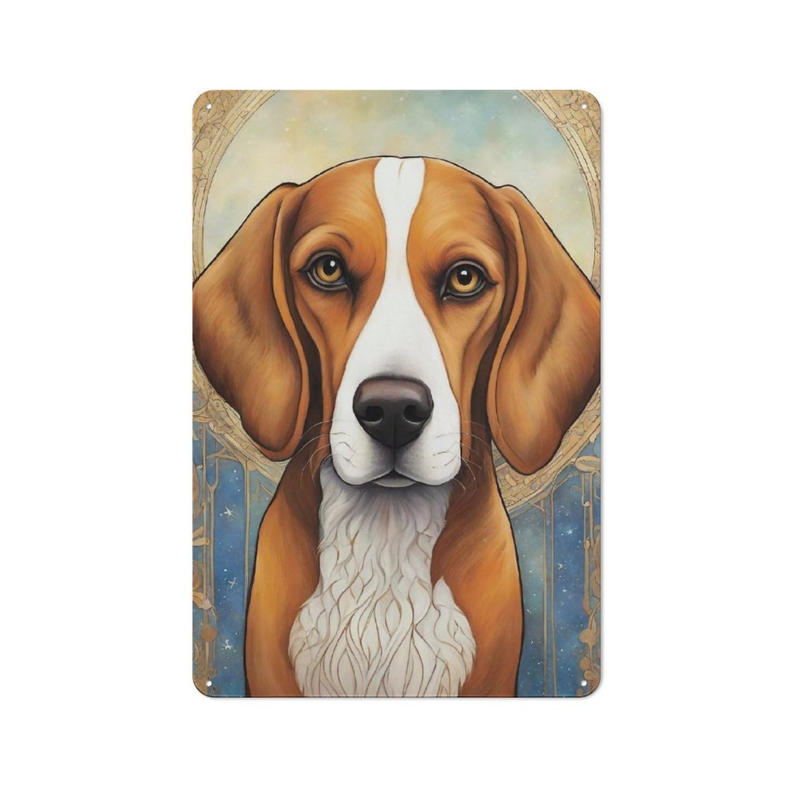 Decorative Metal Plaque with Dog000101 Design 30x20cm, Warehouse Style Loft Wall Plaque for Flat, Bar, Studio Or Gallery Wall