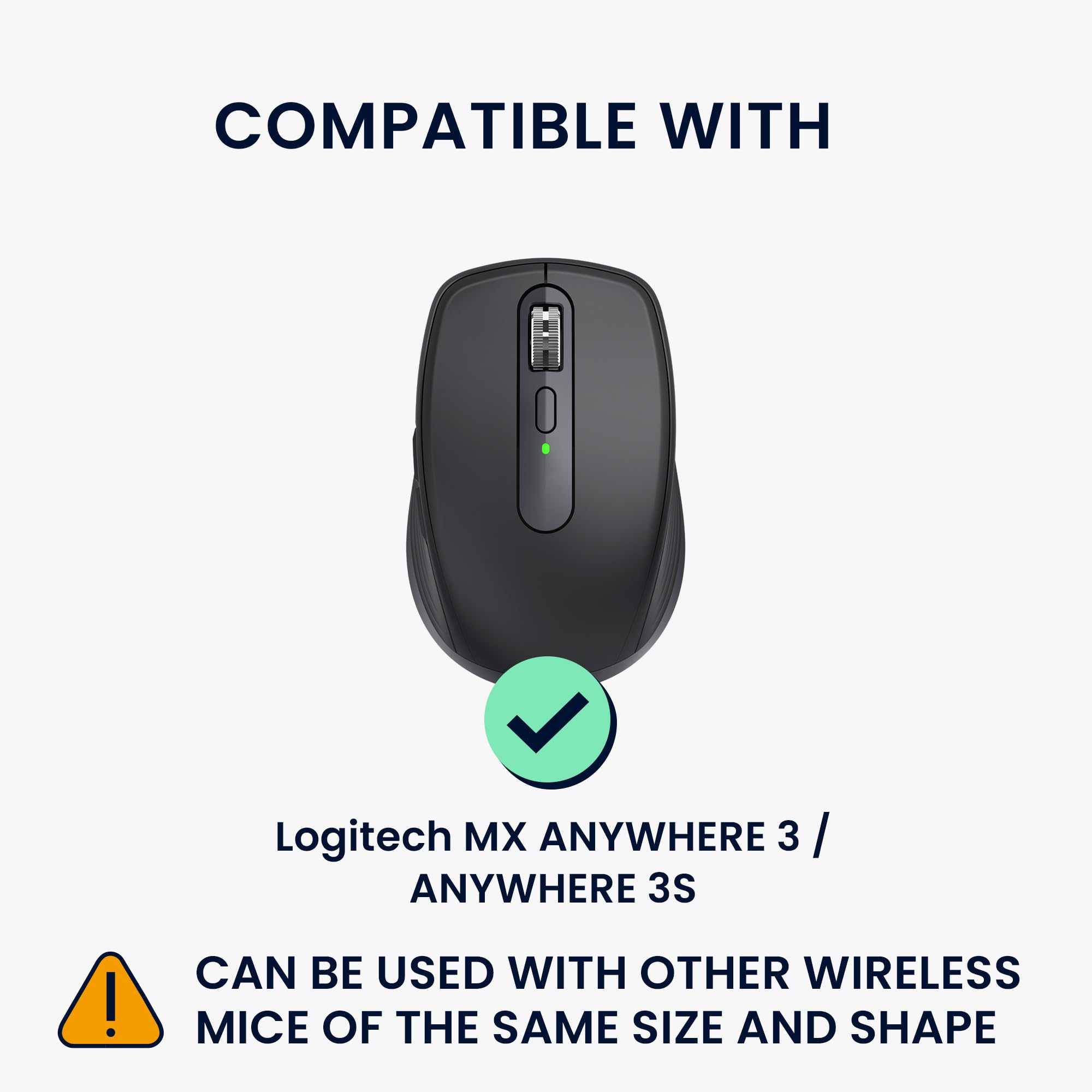 kwmobile Custodia Mouse Wireless per Logitech MX Anywhere 3 / Anywhere 3S - Cover Mouse Wireless Gaming con Cerniera - Astuccio in Velluto a Coste e Neoprene - Grigio
