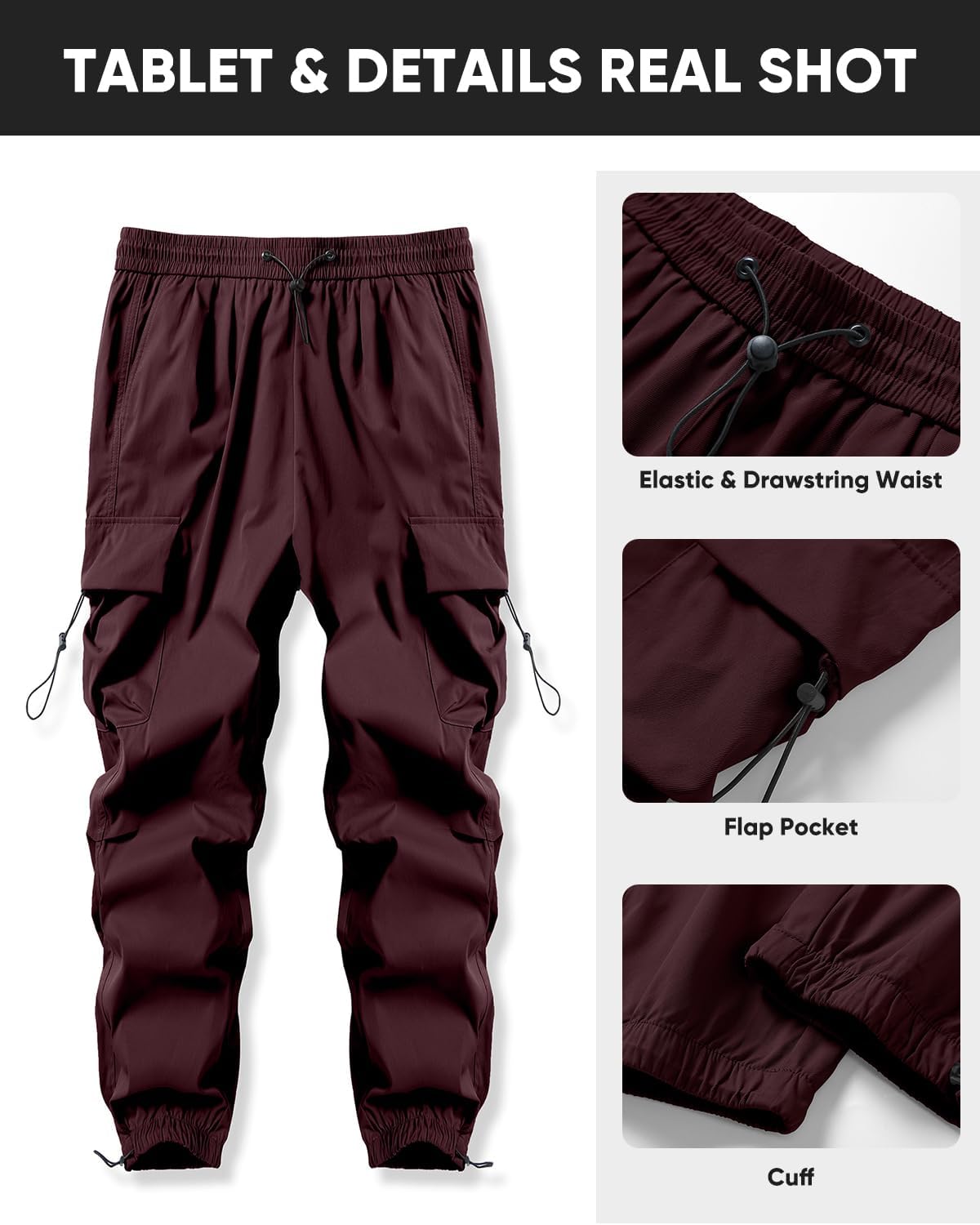 JMIERR Men's Baggy Cargo Pants Trendy Casual Parachute Pant Loose Fit Harem Joggers with Pockets for Streetwear - Image 4