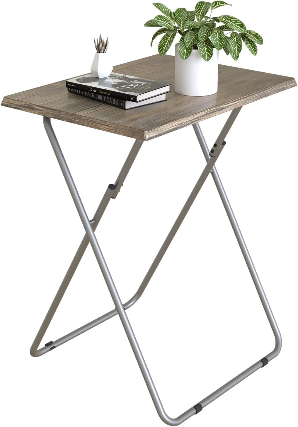 Plateau TV pliable pour manger sur canapé ou lit avec support métal noir
