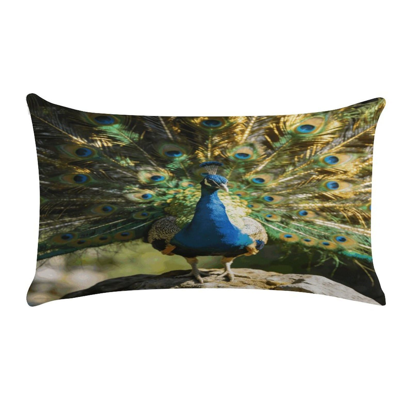 Khauerbc Style Beautiful Peacock With Colorful Featherspillow Cases Standard,Ultra Soft Microfiber Pillowcase With Zipper Closure,Bed Pillowcases Cover With Zipper For Bedroom, Sofa, Couch.