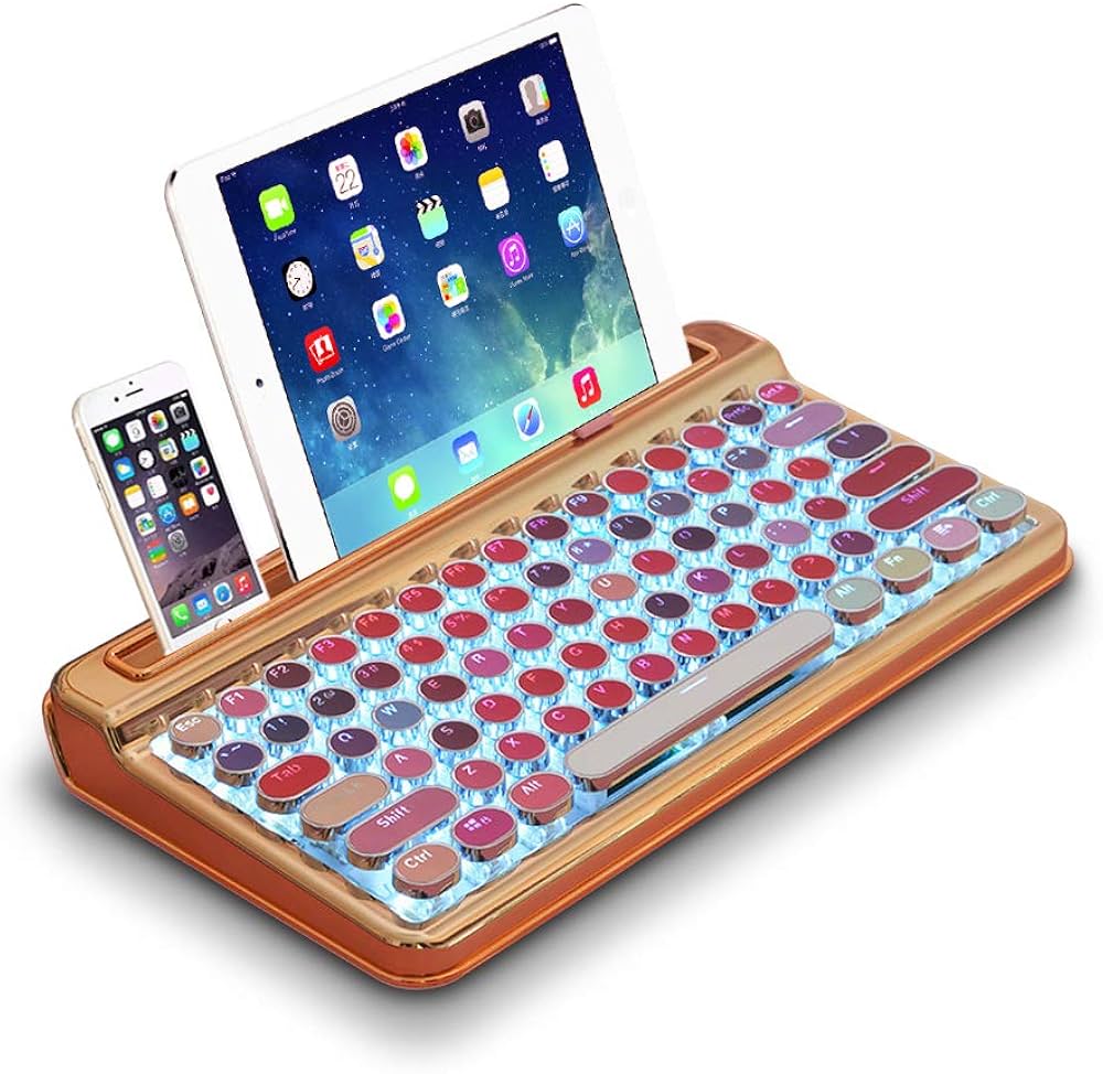 Amazon | YUEFAN-Actto ワイヤレス Bluetoothキーボード レトロ タイプ