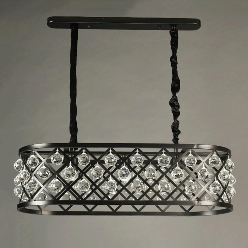 KXEcoLife Traditional Pendant Light Postmodern Hanging Lamp Black Suspension Lighting Fixture for Kitchen, Dining Room, Barn, Entryway, Restaurant(4-Lights)