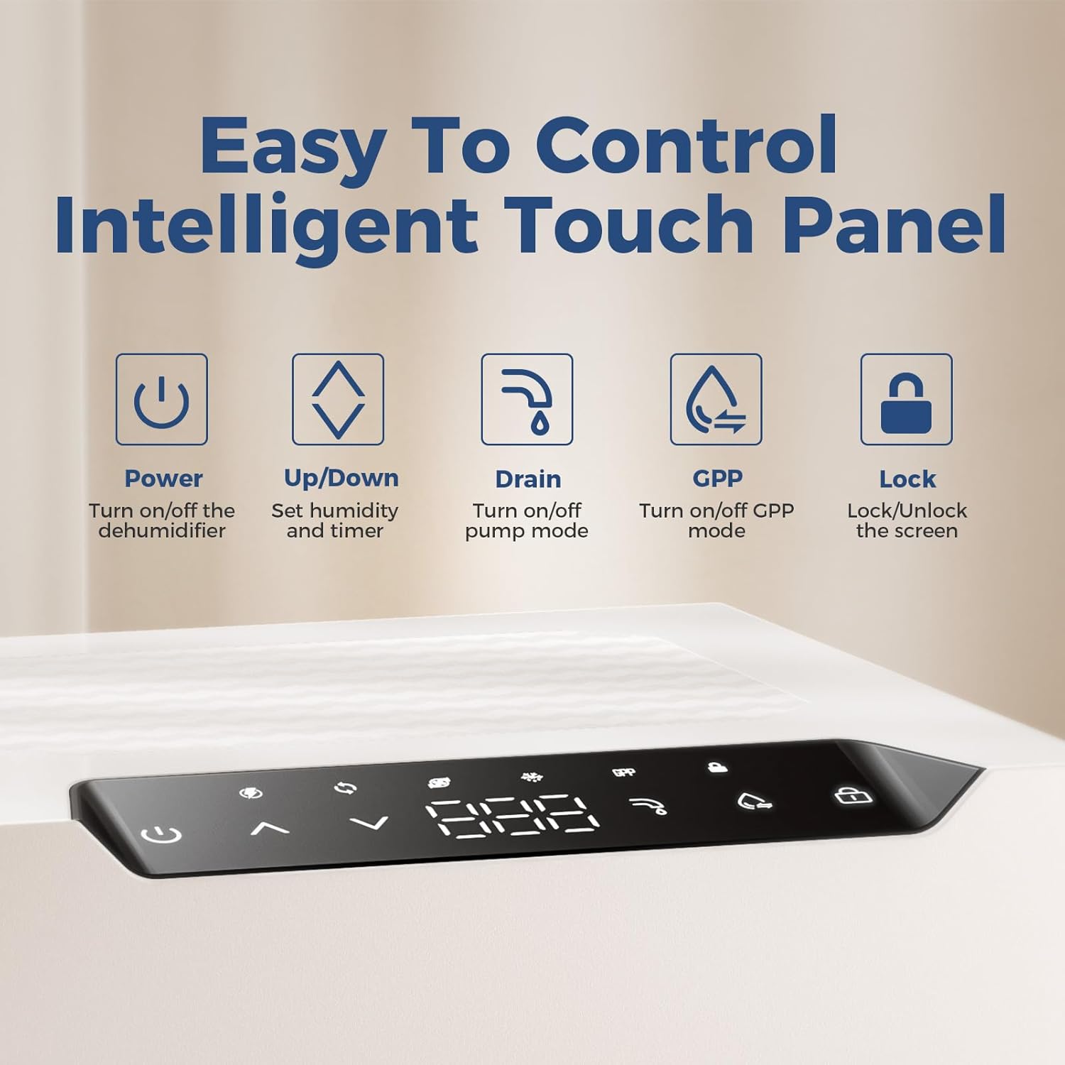 ALORAIR Sentinel Pro 35X Dehumidifier intelligent touch panel