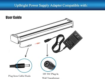 UpBright 18V AC/DC Adapter Compatible with Hunter Douglas PowerView PowerRise Motorized Shades Blinds 2002000036 AMIGO AMS165-1802000FU 7806000000 2989048000 2989038000 ADS0366-W180200 Battery Charger