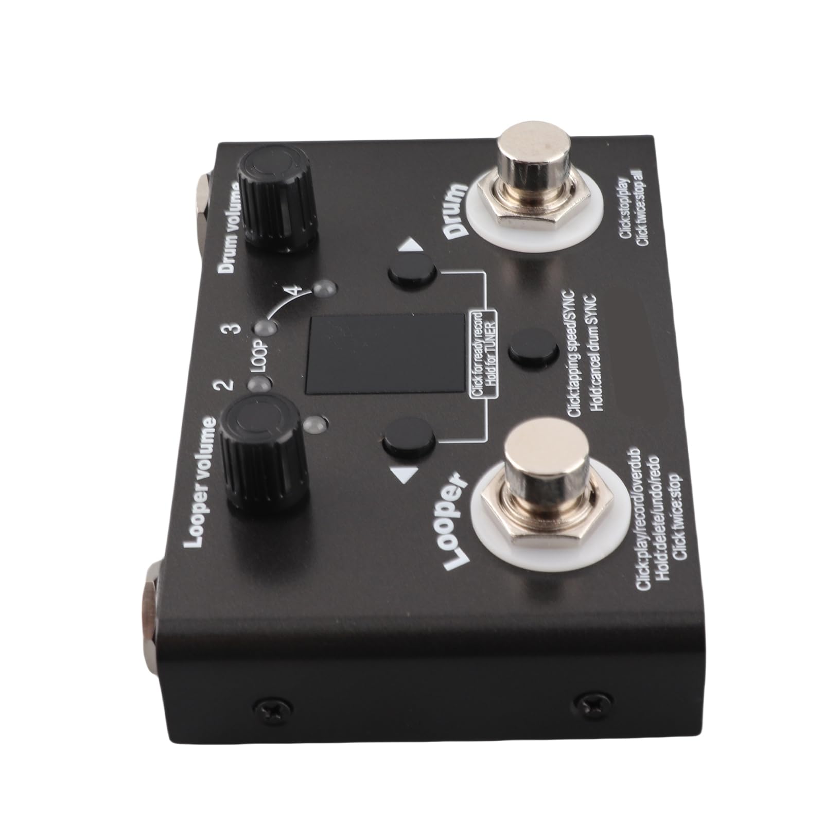 Pedale Drum Loop, Lungo Tempo Registrazione 4 Slot Memoria, Pedale Effetto Metallico, for Musicisti Batteristi Home Studio Live Performance