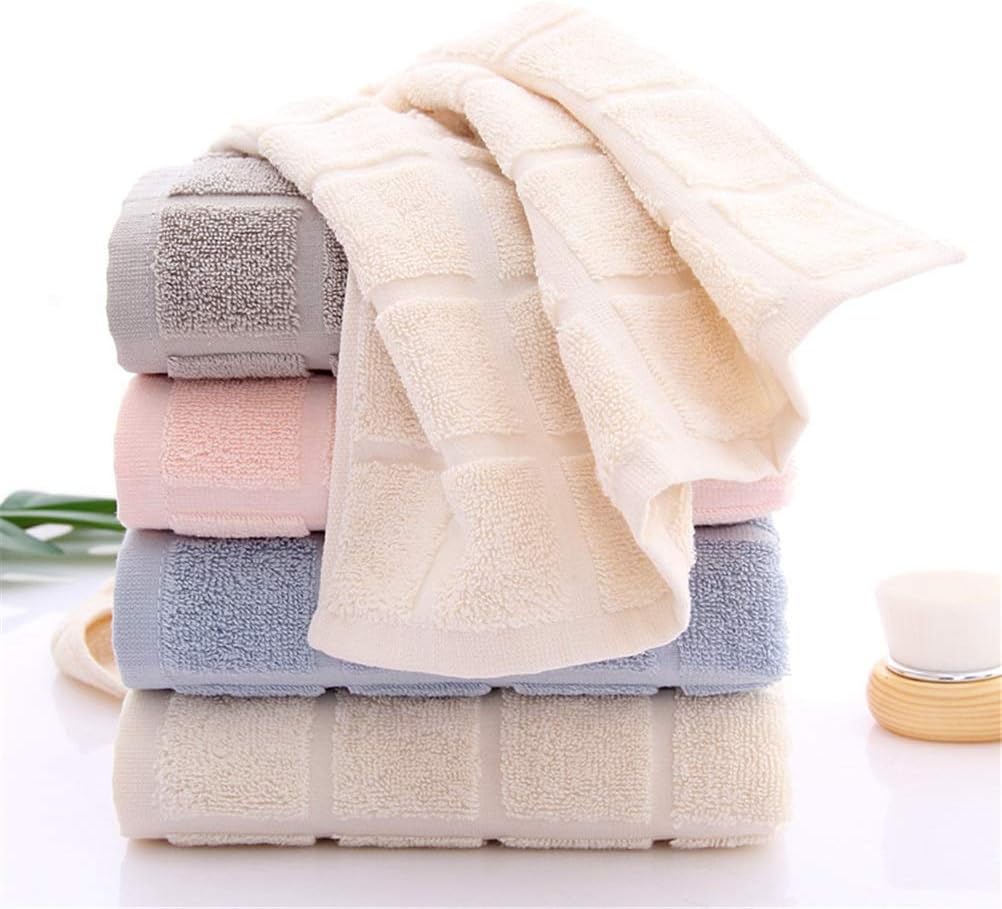 Cotton 32 Shares Simple Style Face Towel Fast Drying Travel Gym Camping Sports Soft Handchief Thick Towel (Color : Blue, Size : 4pcs) (Beige 10pcs)