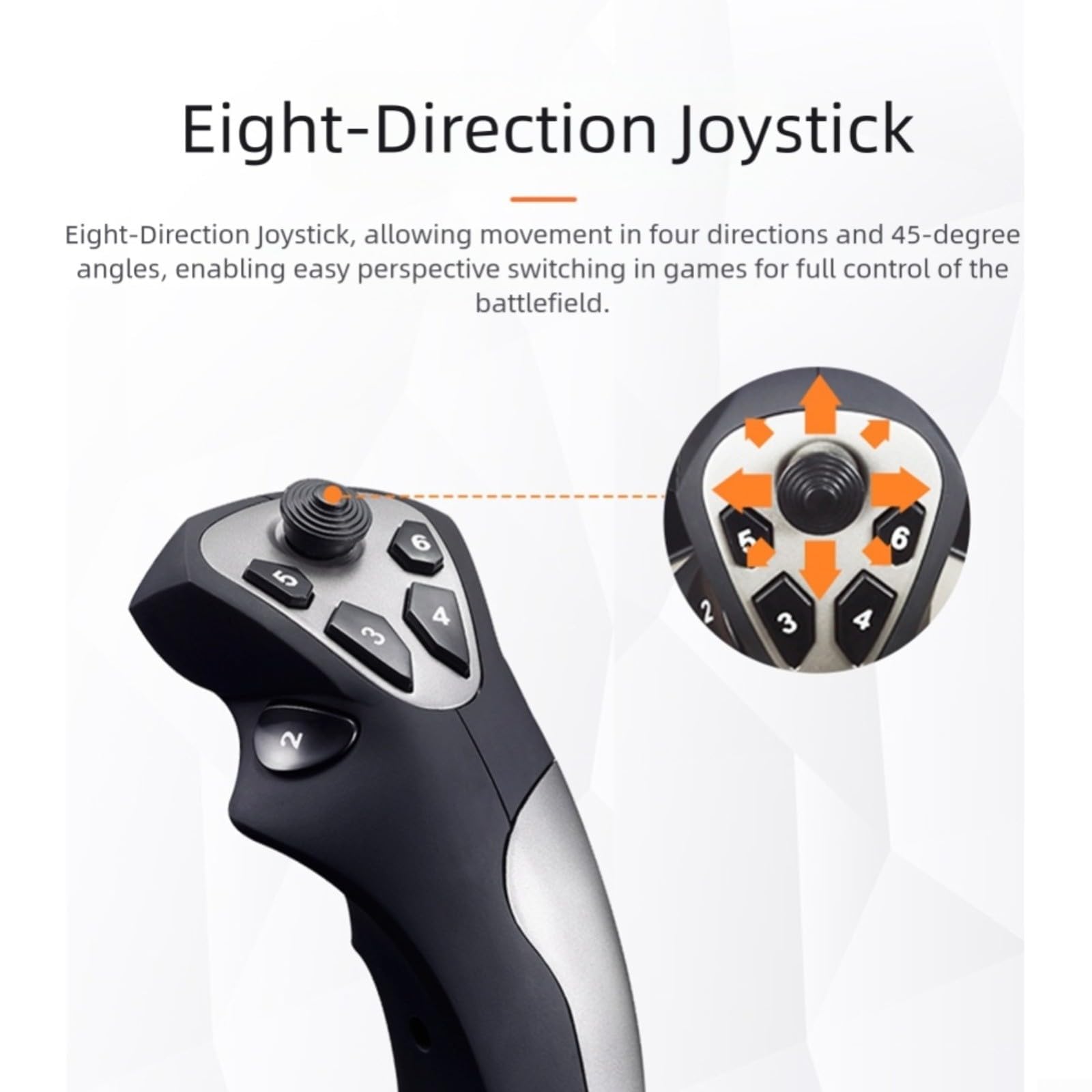Hoppipola Joystick de vuelo para juegos para simuladores de PC, para controlador ABS compacto con diseño intuitivo, experiencia inmersiva, 22,5 x 19 x 25 cm