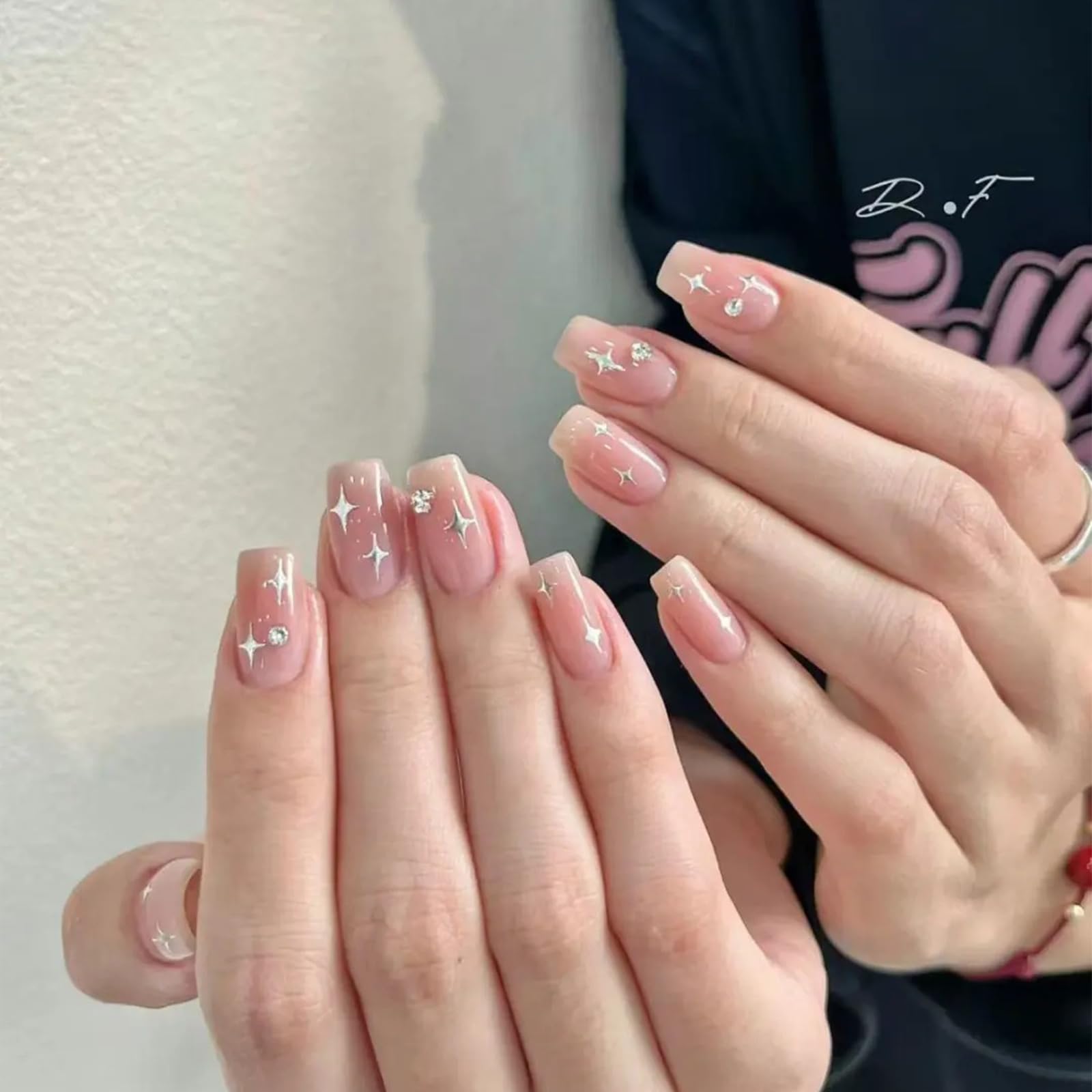 12 Blätter Sterne-Nagelsticker – 3D Selbstklebend In Silber, Gold, Schwarz & Weiß Für Kreative Nail-Designs