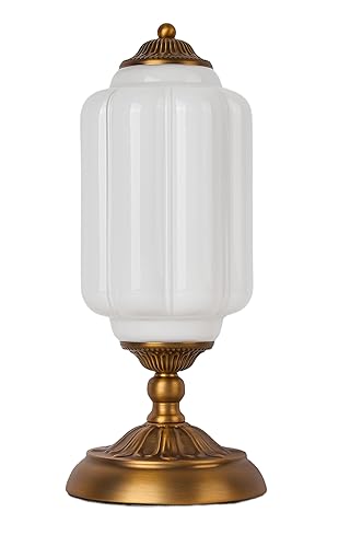 Vintage White Milk Glass Table Lamp, Mid Century Modern Lamps