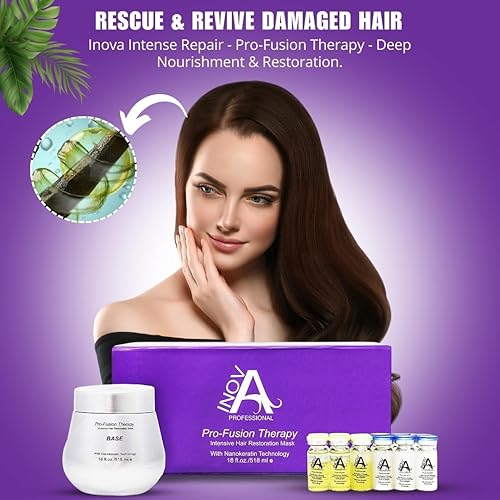 Miniatura 3 de Inova Professional Intense Repair - Pro-Fusion Therapy - Máscara intensiva de restauración capilar, 518 ML (18)