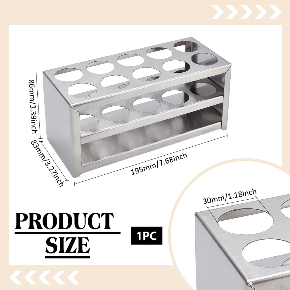 Supporto per provette in acciaio inox 3 piani 10 posti rettangolare UNICRAFTALE