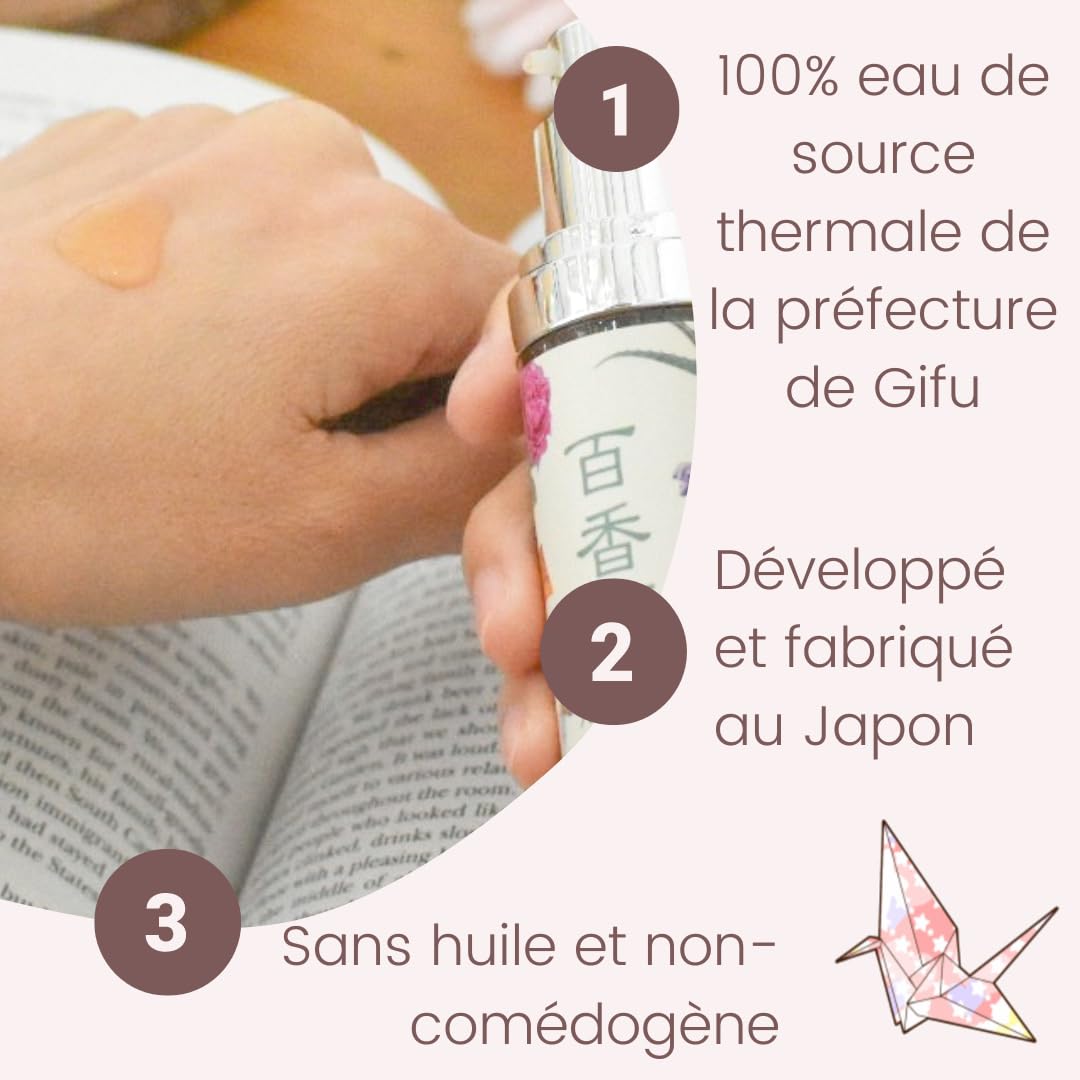 Sérum Anti-Acné à l’Acide Hyaluronique Hydratant, Sans Huile, Aux Plantes, Soin Visage Japonais Premium à l’Eau Thermale Naturelle, Onsen, Hommes, Femmes & Adolescents Hyakkaso | 50 ml