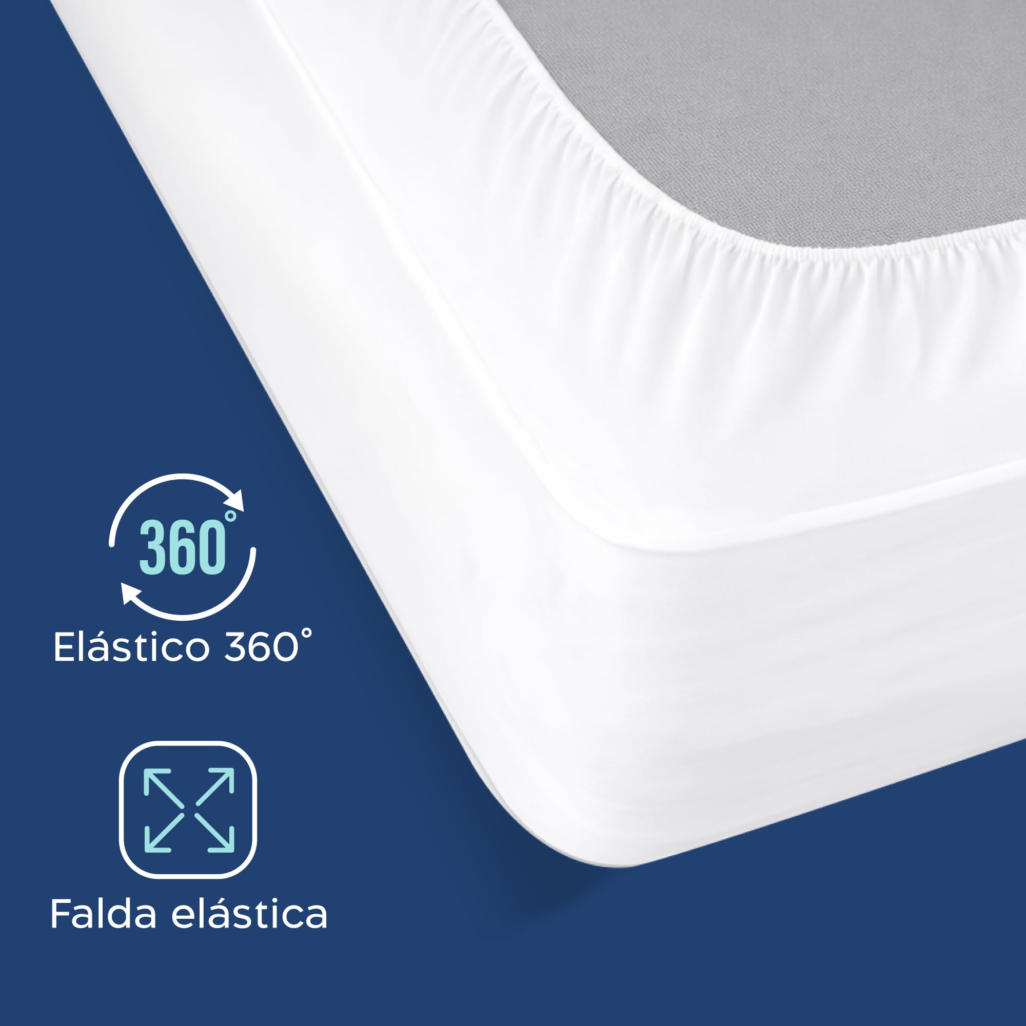 Twinzen Protector Colchon 180x200 cm Acolchado - Cubre Colchon con Goma Elástica en el Contorno, Solapa de hasta 40 cm - Oeko-Tex, No Impermeable
