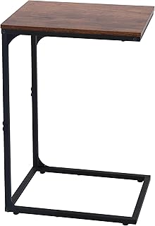 C Shaped End/Side Table, Slide Under Couch Table, End Table for Living Room& Bedroom,Side Table for Chair& Sofa, C Table for Small Spaces