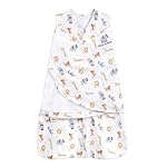 HALO 100% Cotton Sleepsack Swaddle, 3-Way Adjustable Wearable Blanket, TOG 1.5, Jungle Cotton, Newborn, 0-3 Months