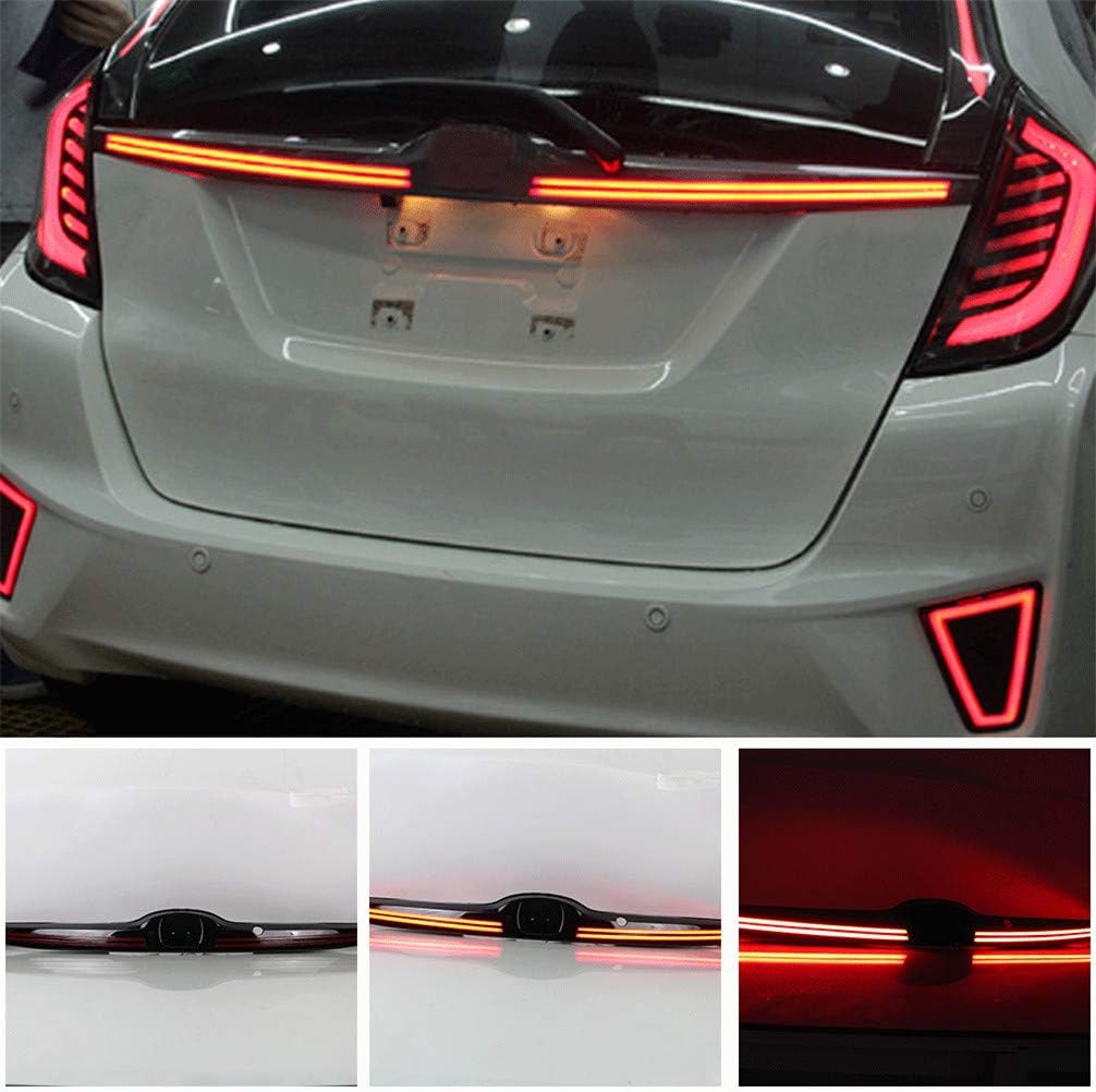 Super Bright Auto TailLight Assembly for Honda Fit 2015-2020 Signal Rear Bumper Reflector Driving Lamp Brake Turn Signal Red & Black
