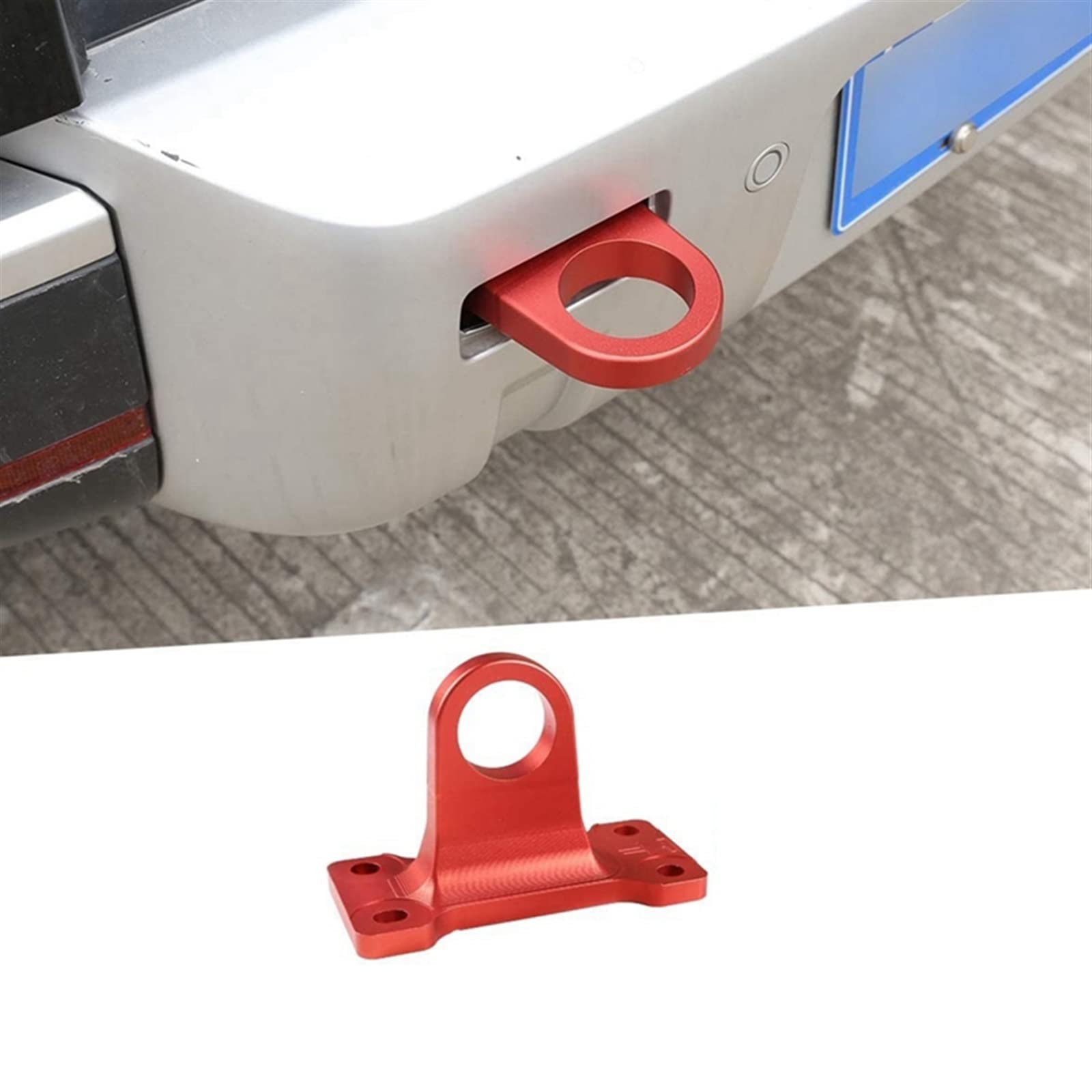 PortablPractical zaczep do przyczepy kształt tylny zderzak ze stopu aluminium Heavy Duty zaczep do przyczepy hak holowniczy (kolor: czerwony)