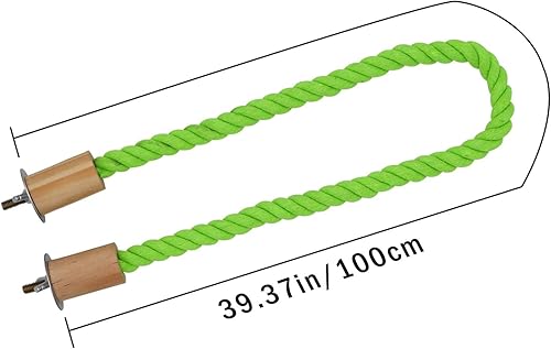 Miniatura 10 de Paquete de 2 columpios de cuerda de cáñamo para pájaros, jaula de pájaros, accesorios para poste de pie, perca de escalada para loros, periquitos,