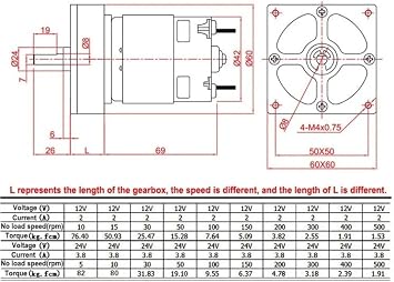 80kg.cm Large Torque 5~500rpm 35W 775 12V DC Gear Motor 24V Mini Electric Machine Reducer For Electric Tools(Package C,24V 5rpm)