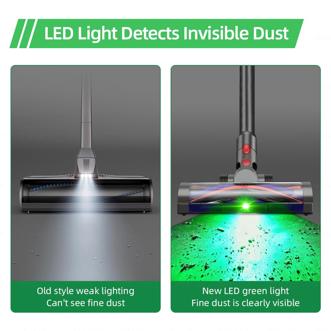 LED-Bürste-Ersatzteil Zubehör Kompatibel Mit Dyson V7,V8,V10,V11,V15,Staubsauger Bürste für Verhedderungsfrei und Antistatisch,Bodendüse für Hartböden und Teppiche.