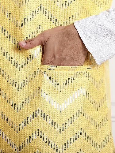 Image of SOJANYA (Since 1958 Men's Cotton Seqence Kurta & Pyjama with Nehrujacket