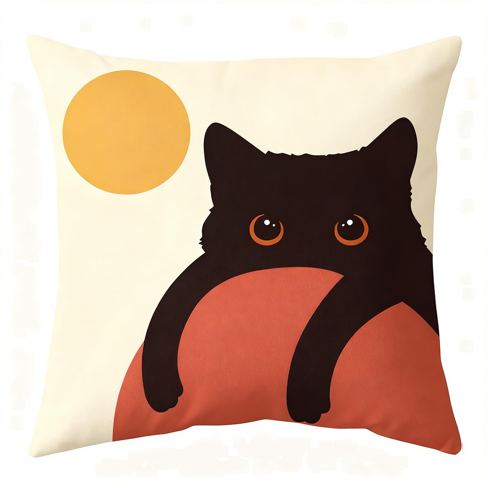 TUXCAXI Stylish Cat Pillow Cover Midcentury Modern Throw Pillows Soft And Skin-friendly Cozy Living Spaces With Character Decor
