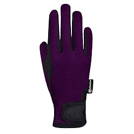 ChinFun Horse Riding Glove Equestrian Gloves Kids for Boys Girls Horseback Riding Gloves Grip for Youth Children Riding Sports Biking Cycling Gardening Purple Size L