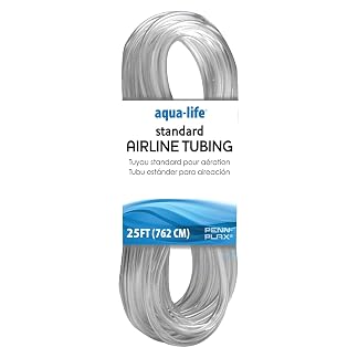 Penn-Plax Aqua-Life Standard Airline Tubing - 3/16 Inch Flexible Airline Hose for Aquarium Pumps, Fish Tank Line for Air Stones & Filters - Safe for Freshwater & Saltwater - 25 ft Long, Clear