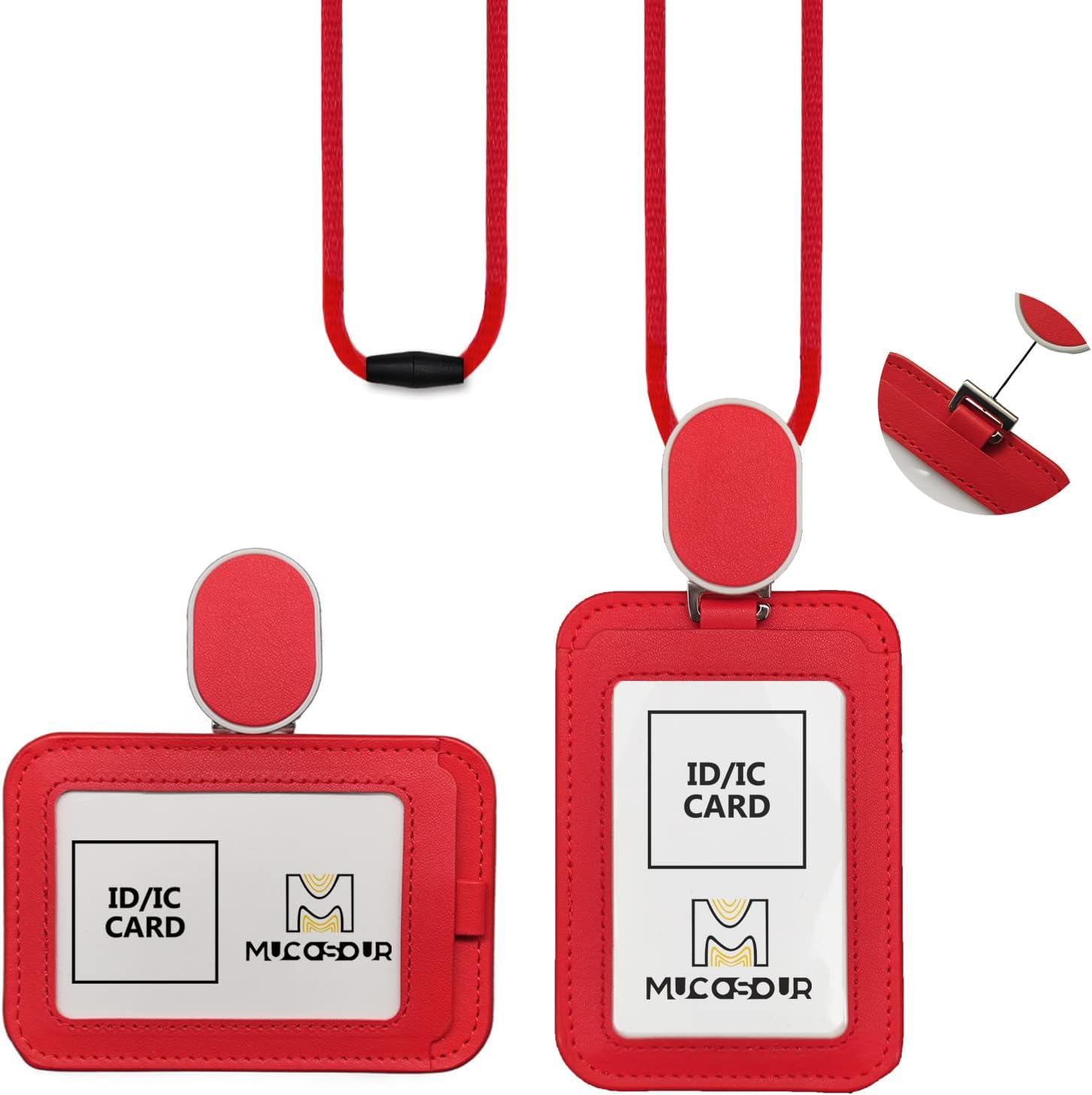 Retractable Id Badge Holder,Leather Id Badge Holder with