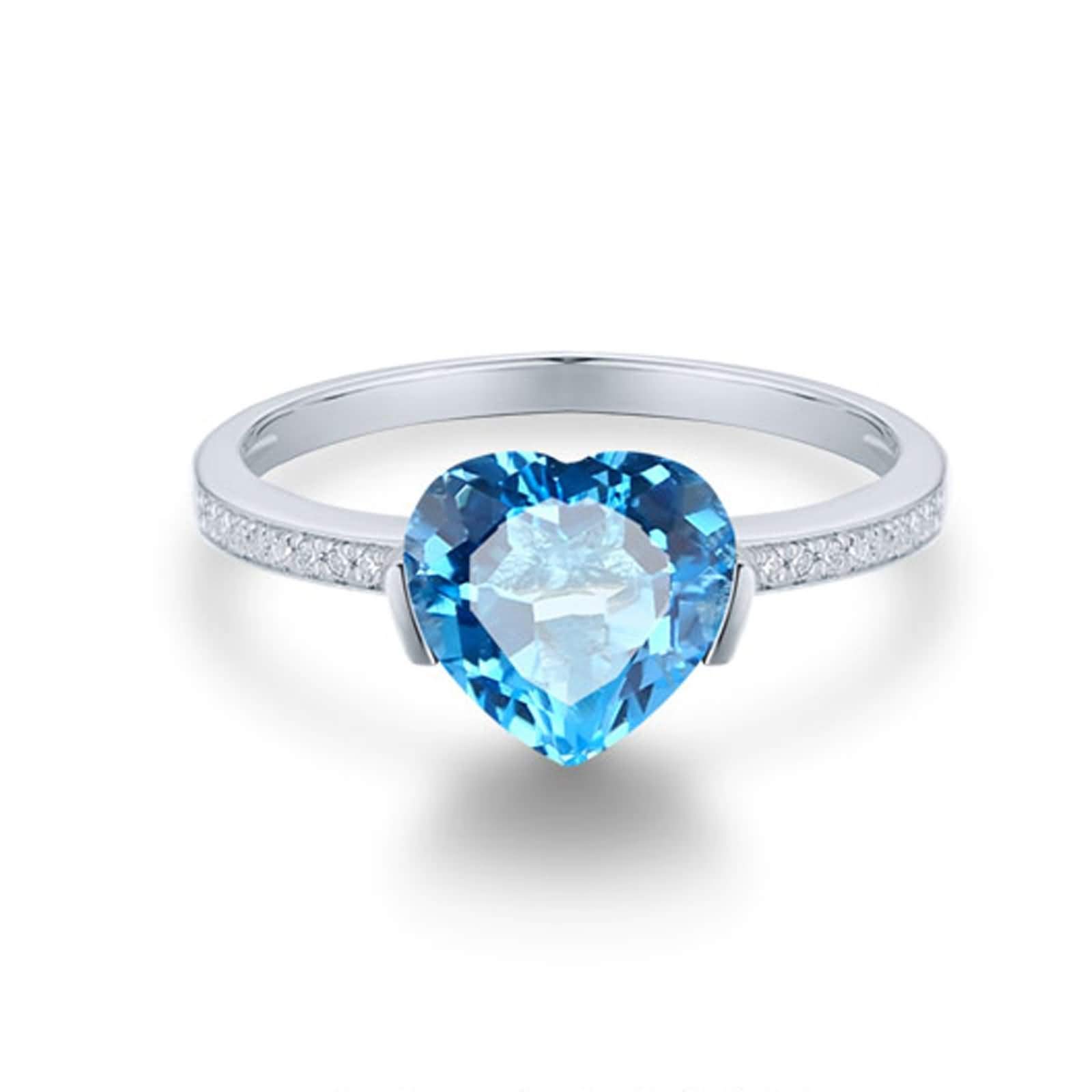 Beydodo Białe złoto 750 pierścionków dla kobiet z diamentem niebieskim sercem topaz 1,8 ct pierścionki zaręczynowe białe złoto pierścionek ślubny e 18 karatów (750) białe złoto, 58 (18,5), colore: białe złoto, cod. TLLWGZ1631
