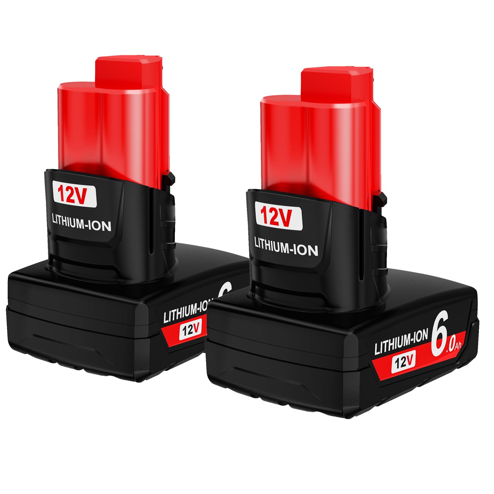 2X M12 Battery 12V 6.0Ah Replacement Battery for Milwaukee M12 Li-ion XC 48-11-2401 48-11-2402 48-11-2411 48-11-2420 48-11-2440